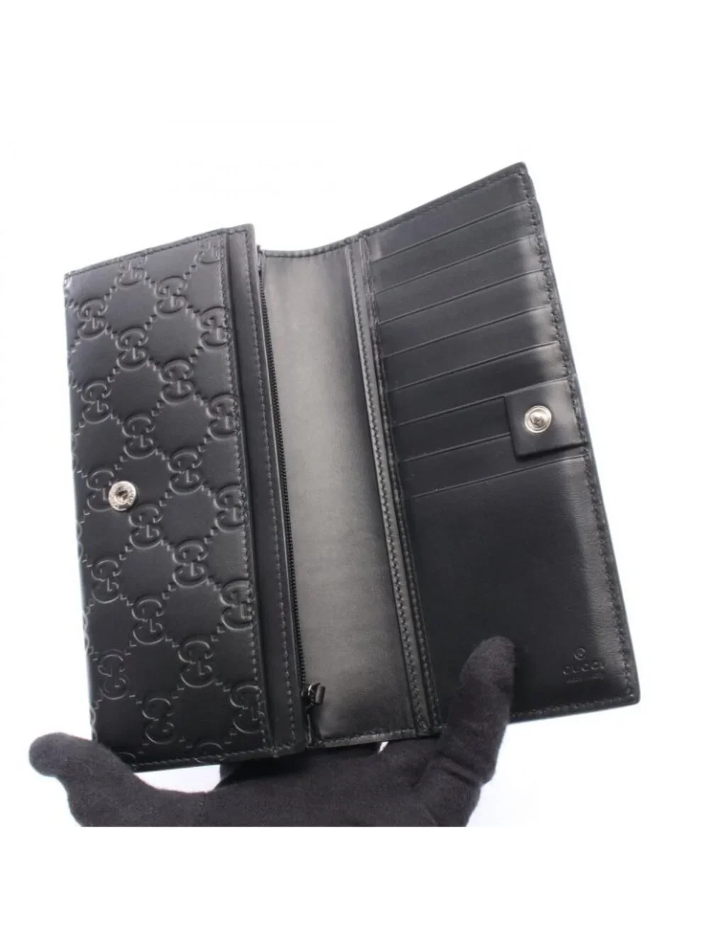 Gucci Bifold Wallet Dorian Guccissima Black Leather